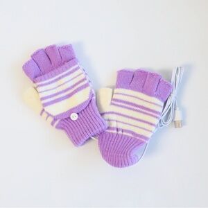 NWOT 1 Pair Usb Heated Gloves Warm Mittens Battery powered fingerless transform